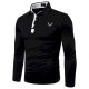 Men's Golf Shirt non-printing Color Block Embroidered Patchwork Long Sleeve Casual Tops Business Simple Casual Fashion Gray Whit