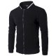 mens casual long sleeve baseball collar diamond design zipper up jacket elastic hem lightweight sport  coat with pockets hopm035