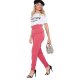 Women's Fashion Streetwear Comfort Daily Weekend Pants Pants Plain Full Length Classic Red