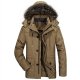 men's winter coats down jackets outerwear long coat men thick warm fur jacket coat overcoat black