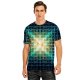 Men's T shirt 3D Print Graphic Lattice Geometry 3D Print Short Sleeve Casual Tops Simple Lightweight Tropical Breathable Green