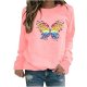 womens casual tops ladies butterfly print sweatshirt blouse tee sweater