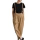 Women's Fashion Chino Breathable Soft Linen Loose Daily Weekend Overalls Pants Plain Full Length Pocket Wine Gray Khaki Black