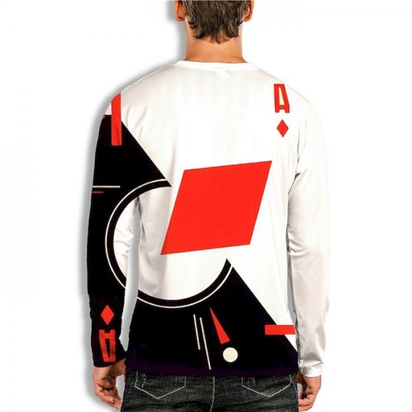 Men's Unisex Tee T shirt Shirt 3D Print Graphic Prints Poker Print Long Sleeve Daily Tops Casual Designer Big and Tall White