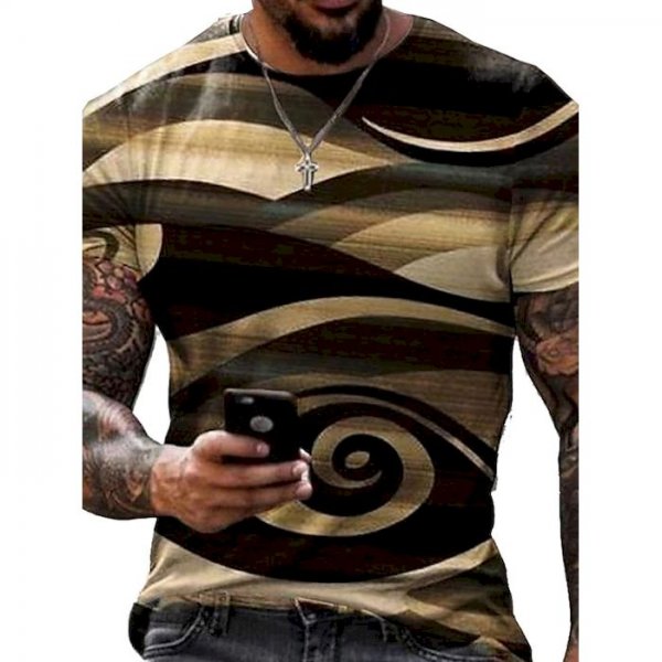 Men's Unisex Tee T shirt Shirt 3D Print Graphic Prints Spiral Stripe Print Short Sleeve Daily Tops Casual Designer Big and Tall