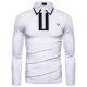 Men's Golf Shirt Solid Color Button-Down Long Sleeve Street Tops Cotton Business Casual Comfortable White Black Navy Blue