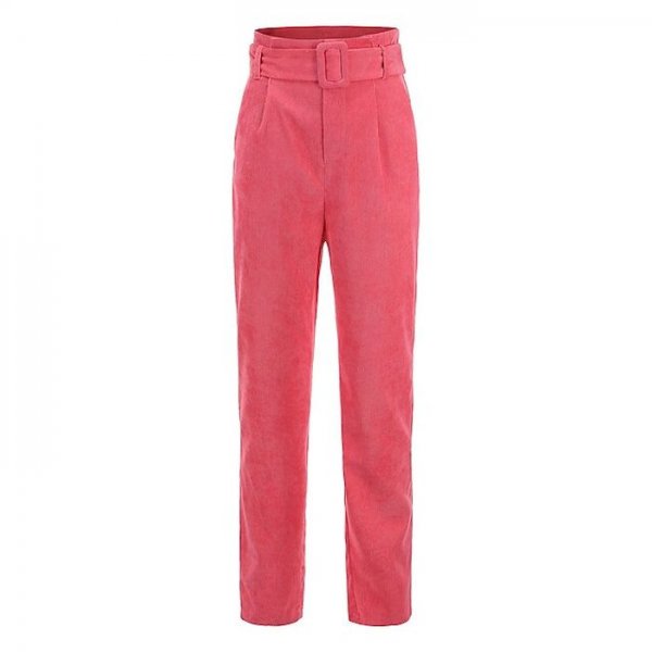 Women's Fashion Streetwear Comfort Daily Weekend Pants Pants Plain Full Length Classic Red