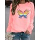 womens casual tops ladies butterfly print sweatshirt blouse tee sweater
