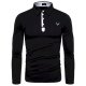 Men's Golf Shirt non-printing Color Block Embroidered Patchwork Long Sleeve Casual Tops Business Simple Casual Fashion Gray Whit