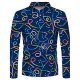 Men's Golf Shirt 3D Print Cartoon 3D Print Button-Down Long Sleeve Street Tops Sportswear Casual Fashion Comfortable Royal Blue
