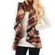 Women's Jacket Casual Daily Fall Winter Spring Long Coat V Neck Standard Fit Warm Casual Jacket Sleeveless Stripes Modern Style