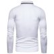 Men's Golf Shirt Solid Color Button-Down Long Sleeve Street Tops Cotton Business Casual Comfortable White Black Navy Blue