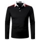 Men's Golf Shirt Solid Colored Patchwork Long Sleeve Daily Tops Business Black / Work
