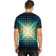 Men's T shirt 3D Print Graphic Lattice Geometry 3D Print Short Sleeve Casual Tops Simple Lightweight Tropical Breathable Green
